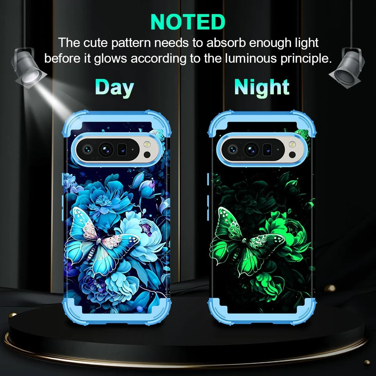 Google Pixel 9 Case/Pixel 9 Pro Case, Glow Duty Shockproof Full Body Protection Soft Silicone Case