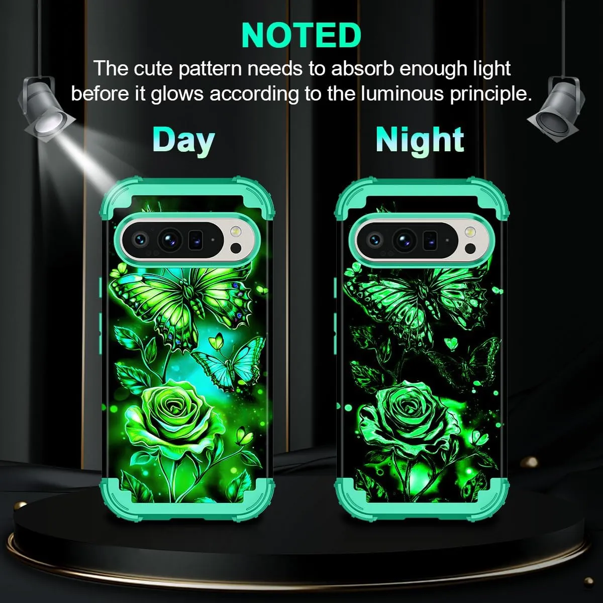 Google Pixel 9 Case/Pixel 9 Pro Case, Glow Duty Shockproof Full Body Protection Soft Silicone Case