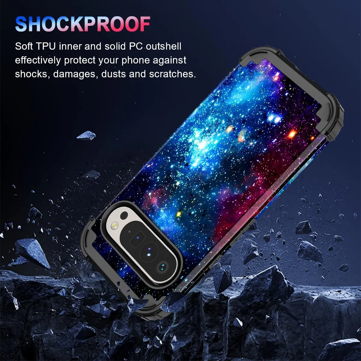 Google Pixel 9 Case/Pixel 9 Pro Case, Glow Duty Shockproof Full Body Protection Soft Silicone Case