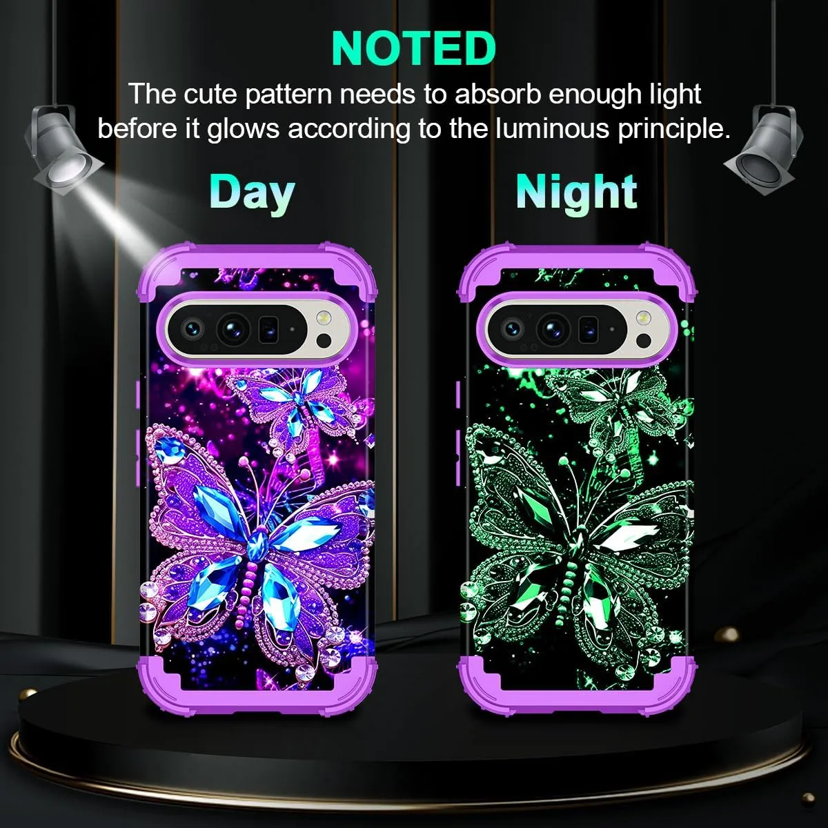 Google Pixel 9 Case/Pixel 9 Pro Case, Glow Duty Shockproof Full Body Protection Soft Silicone Case