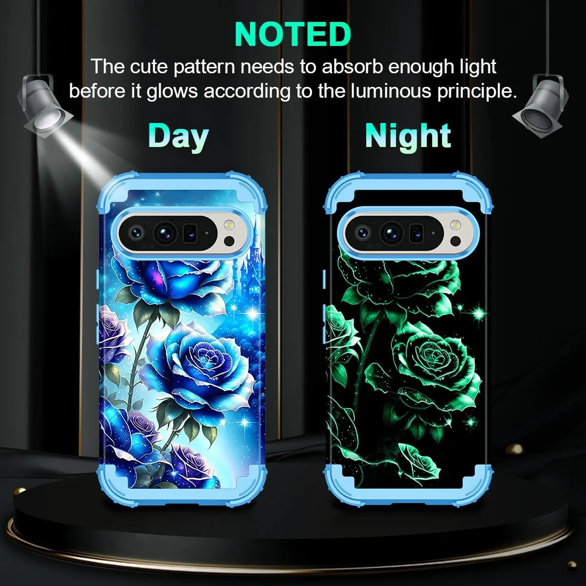Google Pixel 9 Case/Pixel 9 Pro Case, Glow Duty Shockproof Full Body Protection Soft Silicone Case