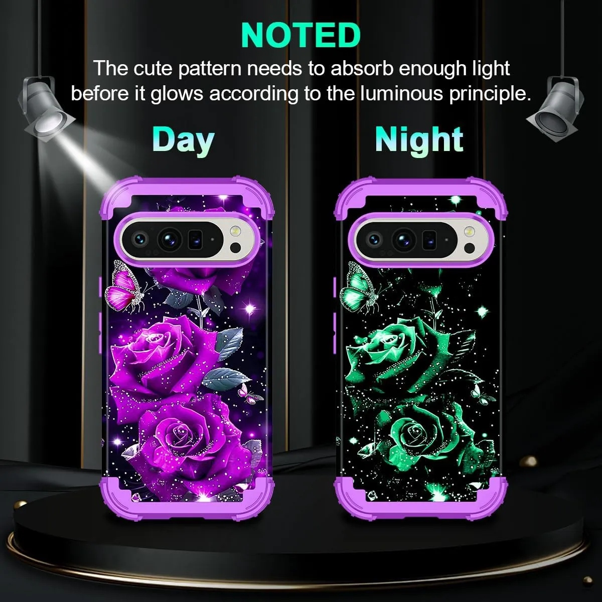 Google Pixel 9 Case/Pixel 9 Pro Case, Glow Duty Shockproof Full Body Protection Soft Silicone Case