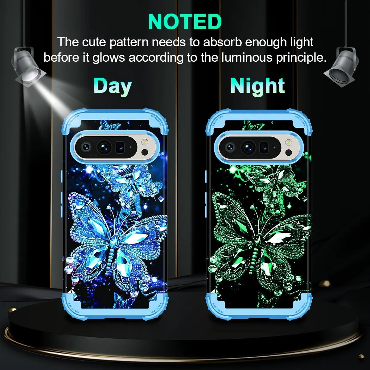 Google Pixel 9 Case/Pixel 9 Pro Case, Glow Duty Shockproof Full Body Protection Soft Silicone Case