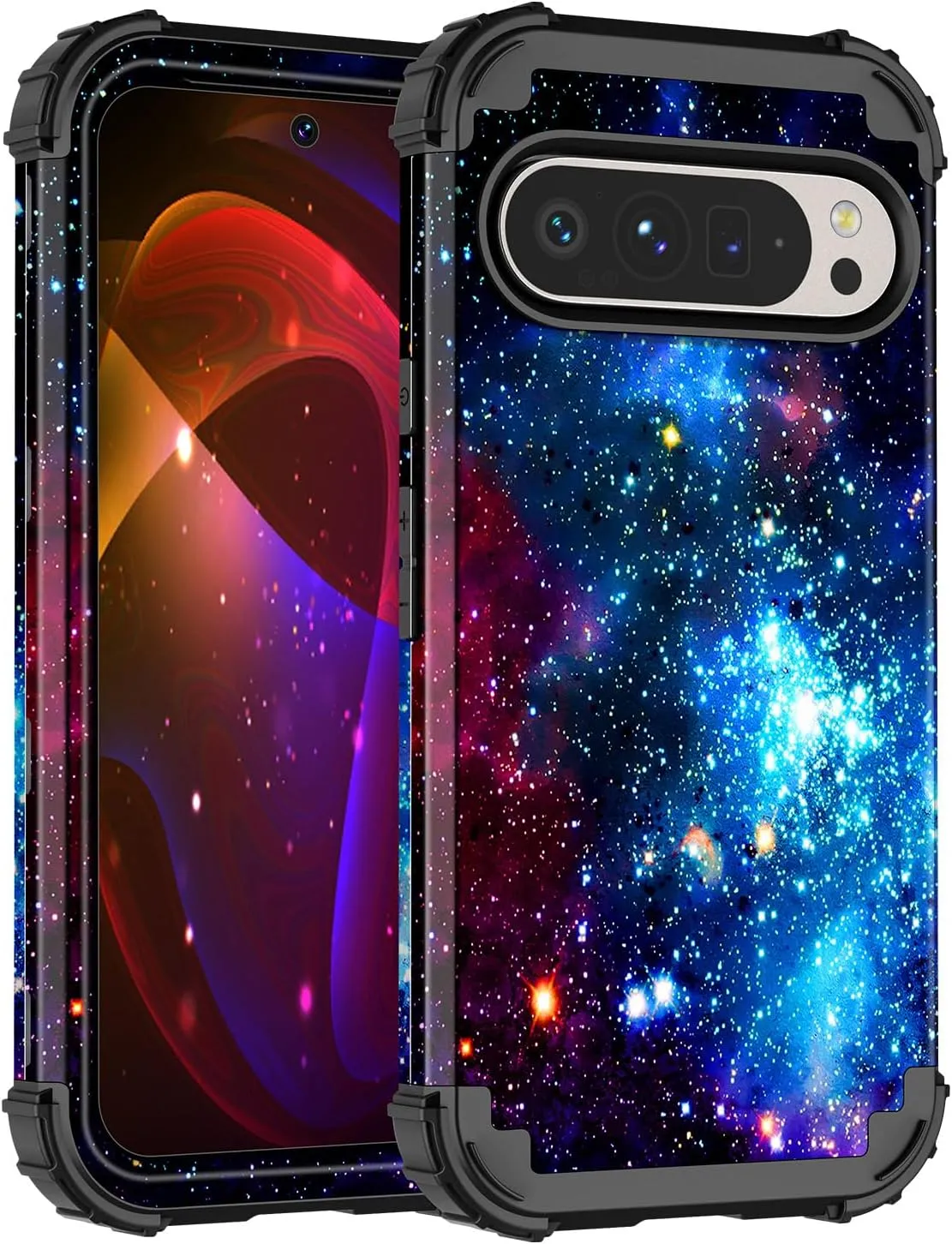 Google Pixel 9 Case/Pixel 9 Pro Case, Glow Duty Shockproof Full Body Protection Soft Silicone Case