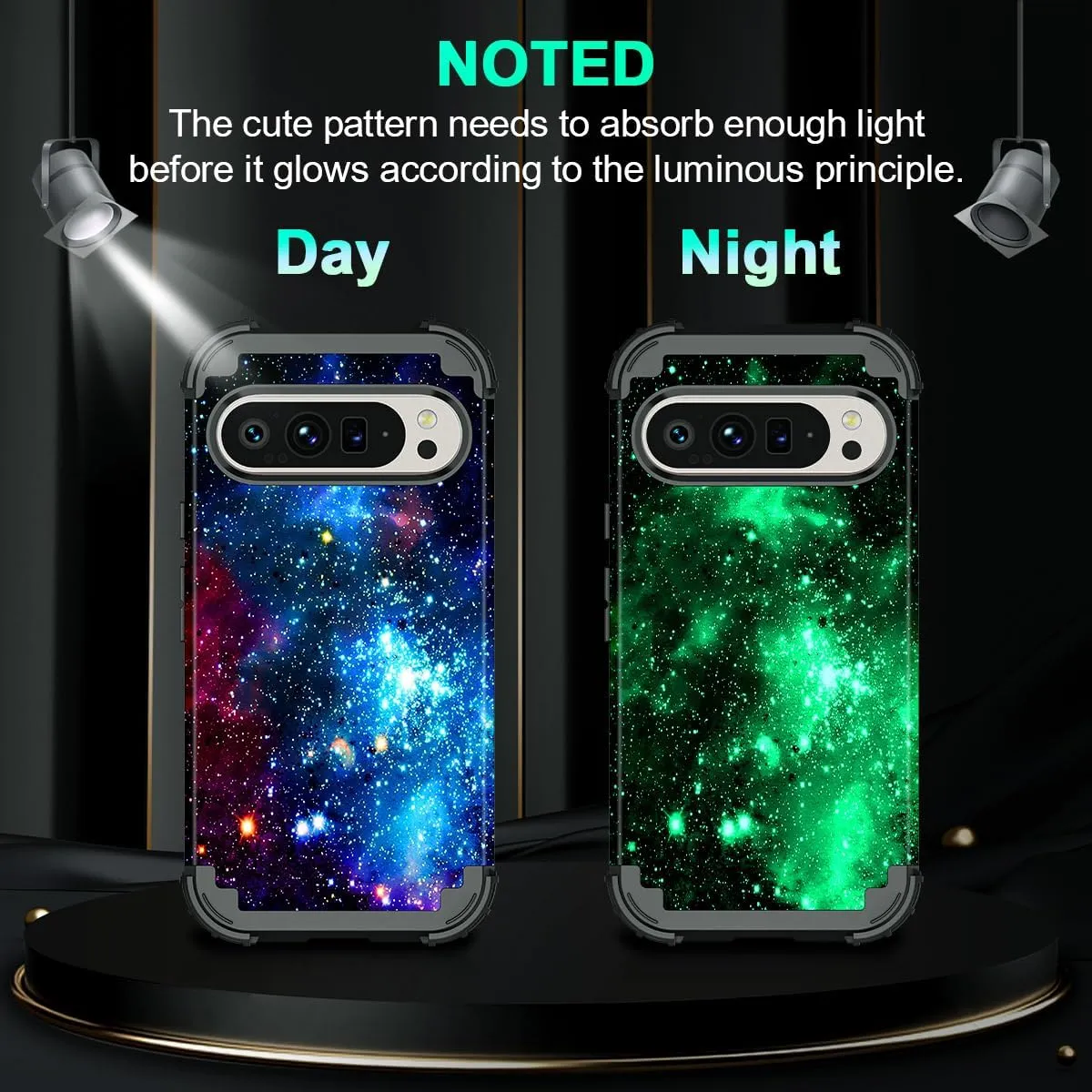 Google Pixel 9 Case/Pixel 9 Pro Case, Glow Duty Shockproof Full Body Protection Soft Silicone Case