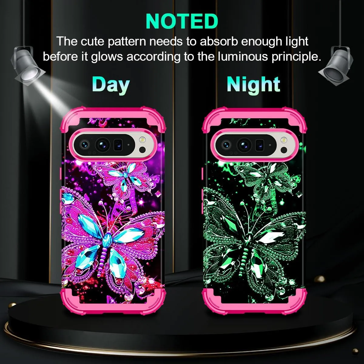Google Pixel 9 Case/Pixel 9 Pro Case, Glow Duty Shockproof Full Body Protection Soft Silicone Case