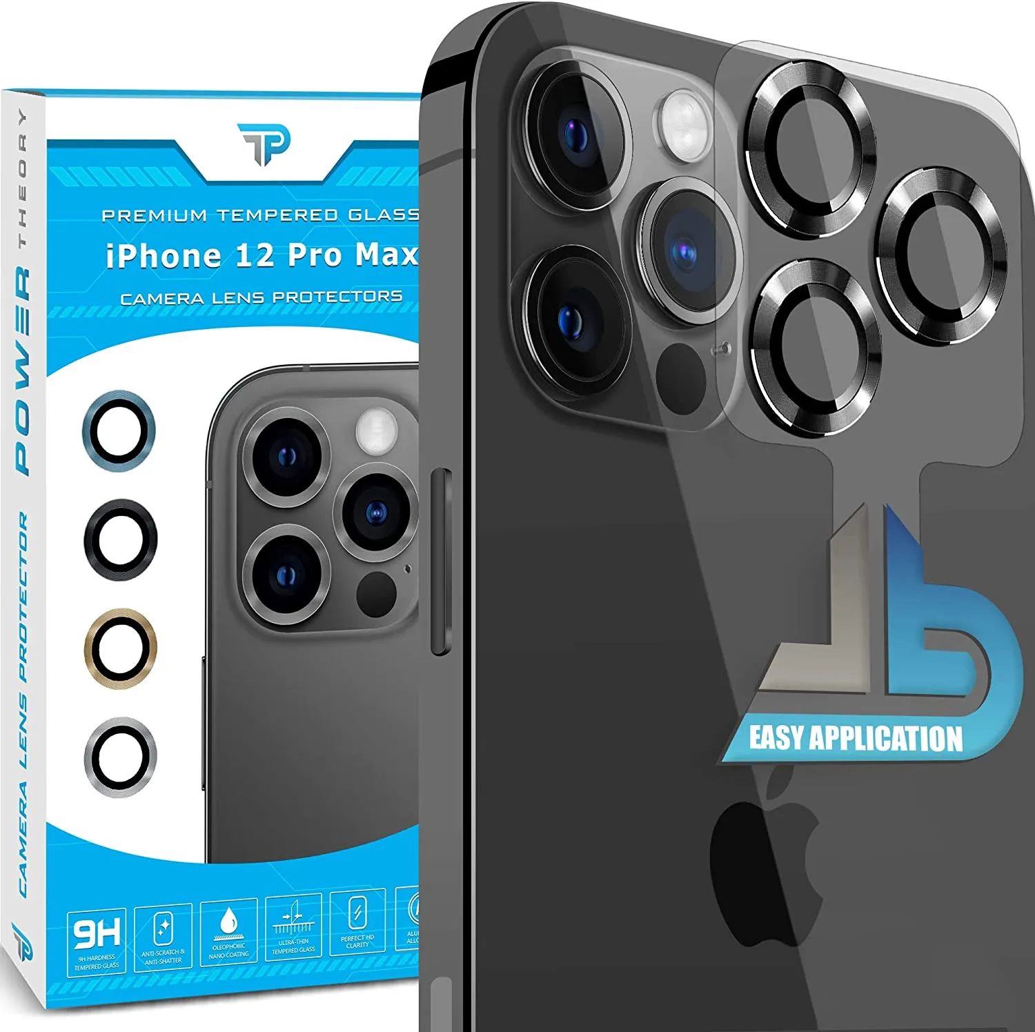 iPhone 12 Pro Max Tempered Glass Camera Lens Protector [3-Pack]