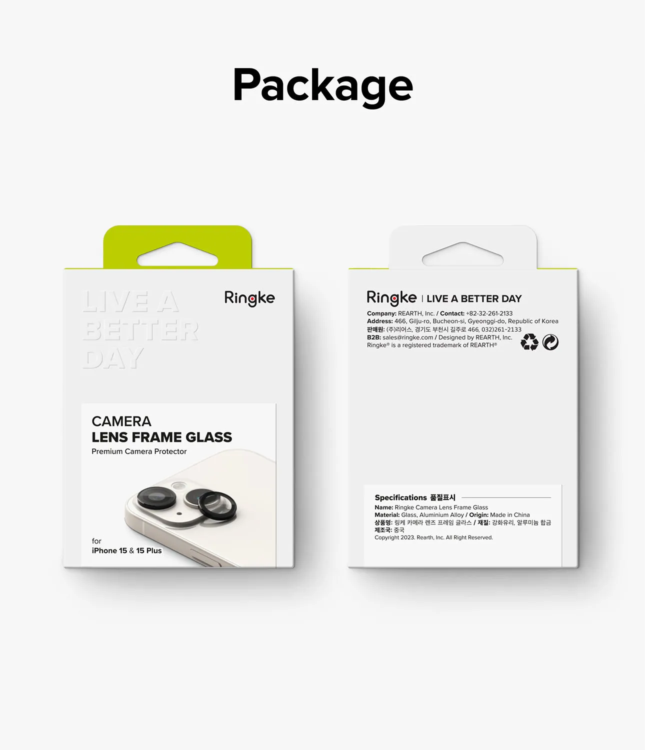 iPhone 15 Plus / 15 | Camera Lens Frame Glass