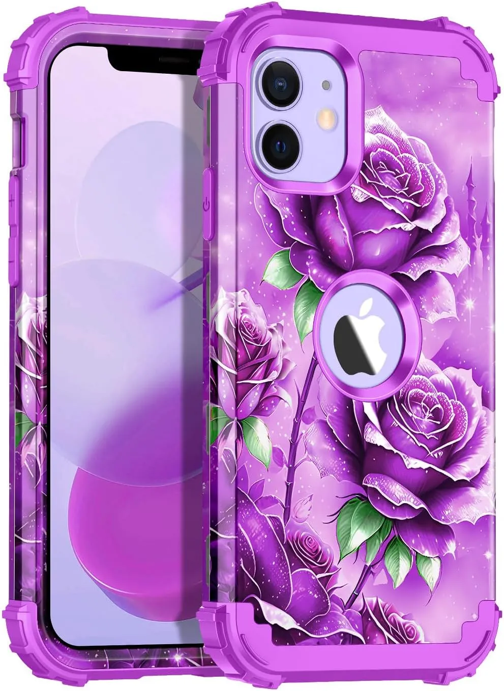 iPhone 16 Pro Case Glow Dark Three Layer Heavy Duty Shockproof Protection Hard Plastic Bumper Soft Silicone Case