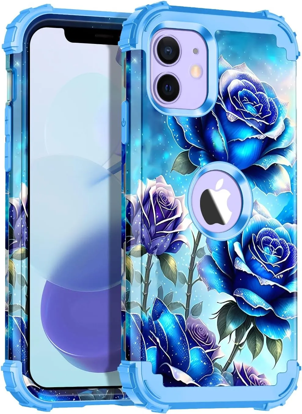 iPhone 16 Pro Case Glow Dark Three Layer Heavy Duty Shockproof Protection Hard Plastic Bumper Soft Silicone Case