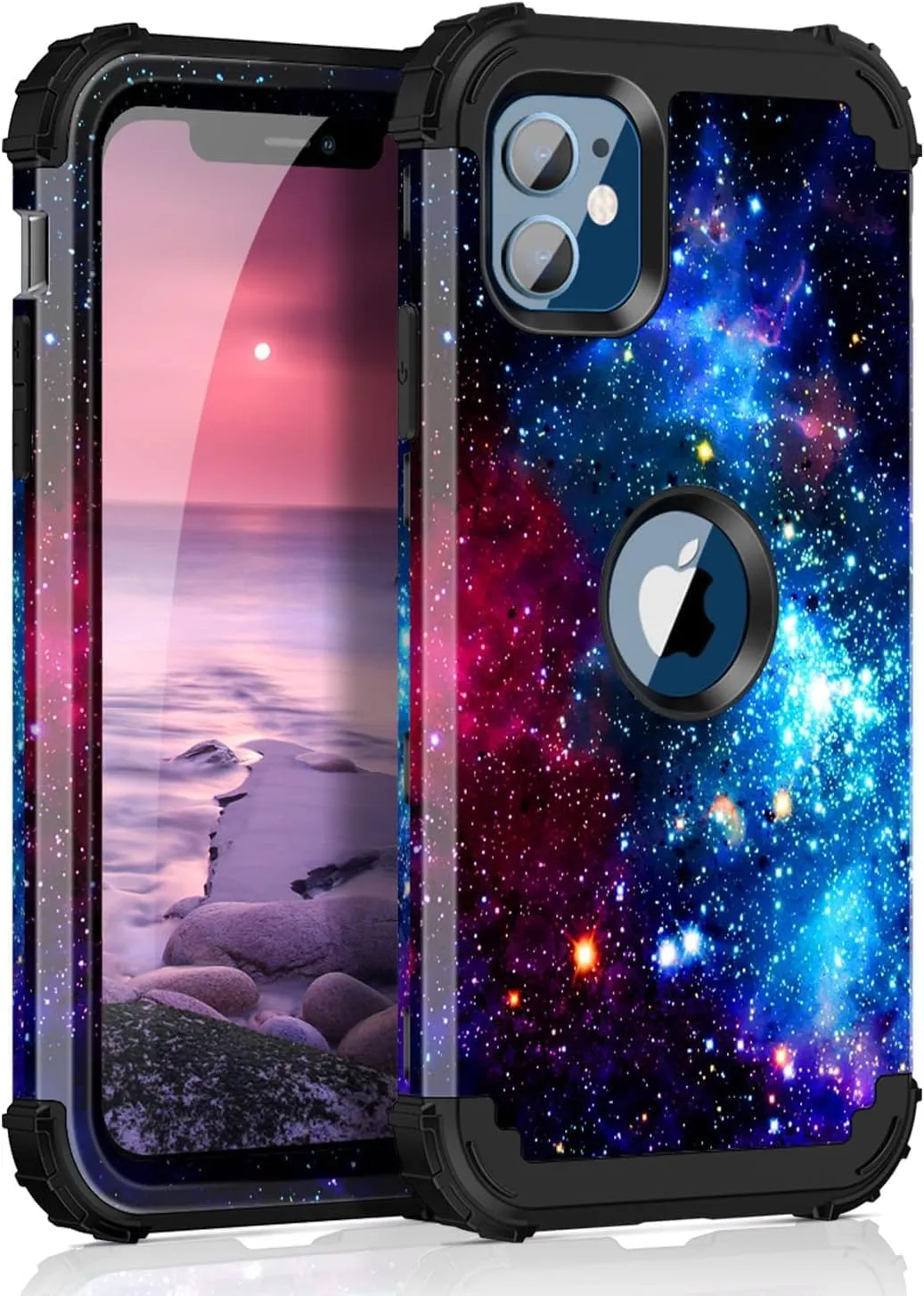 iPhone 16 Pro Case Glow Dark Three Layer Heavy Duty Shockproof Protection Hard Plastic Bumper Soft Silicone Case