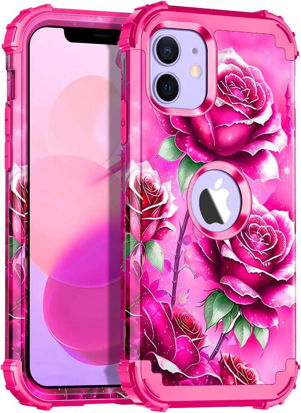 iPhone 16 Pro Case Glow Dark Three Layer Heavy Duty Shockproof Protection Hard Plastic Bumper Soft Silicone Case
