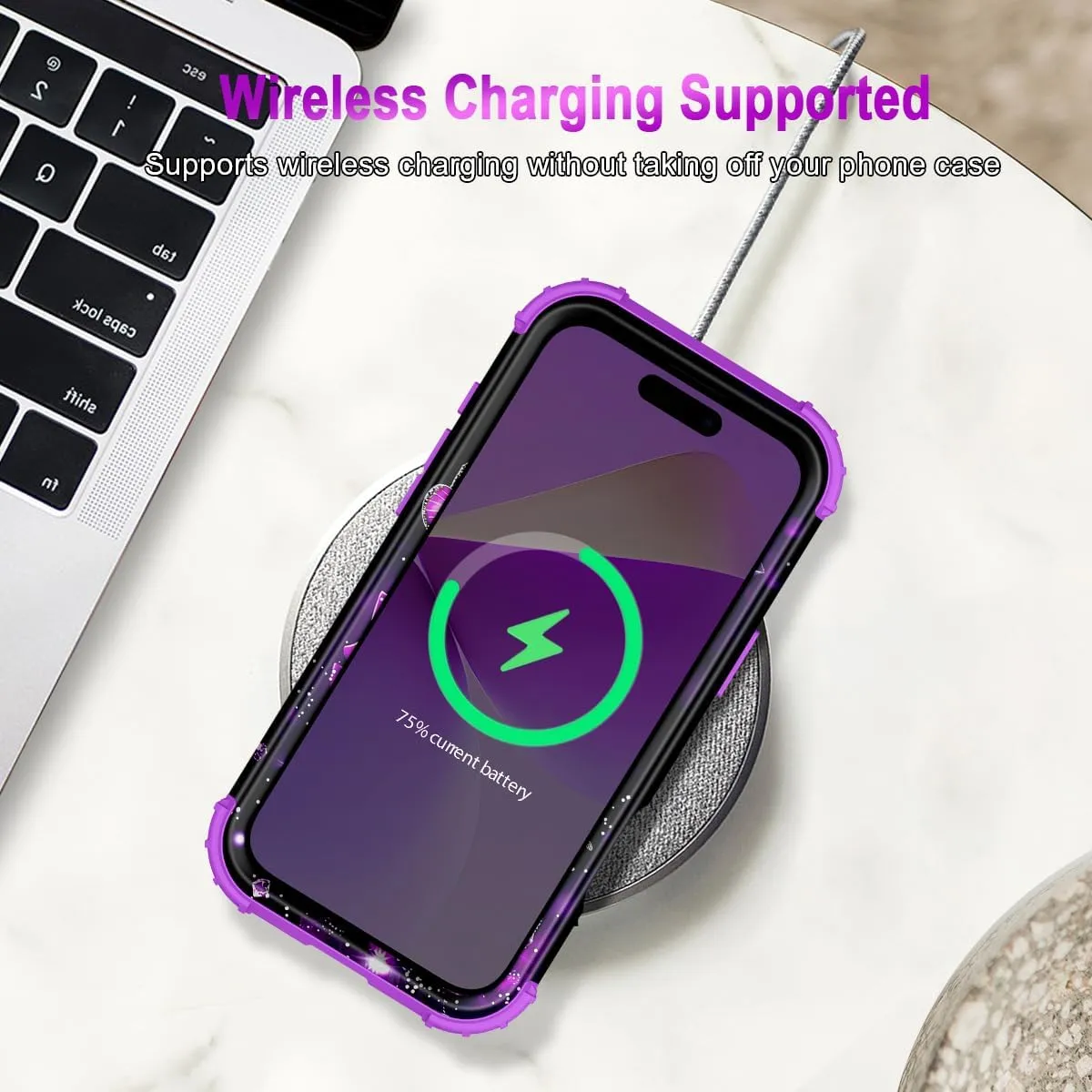 iPhone 16 Pro Case Glow Dark Three Layer Heavy Duty Shockproof Protection Hard Plastic Bumper Soft Silicone Case