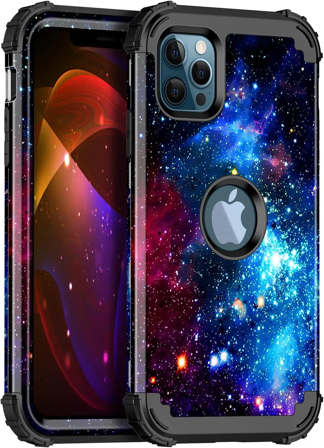 iPhone 16 Pro Case Glow Dark Three Layer Heavy Duty Shockproof Protection Hard Plastic Bumper Soft Silicone Case