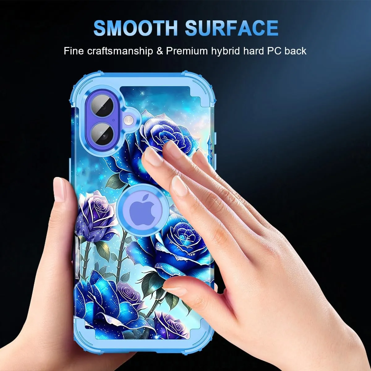 iPhone 16 Pro Case Glow Dark Three Layer Heavy Duty Shockproof Protection Hard Plastic Bumper Soft Silicone Case