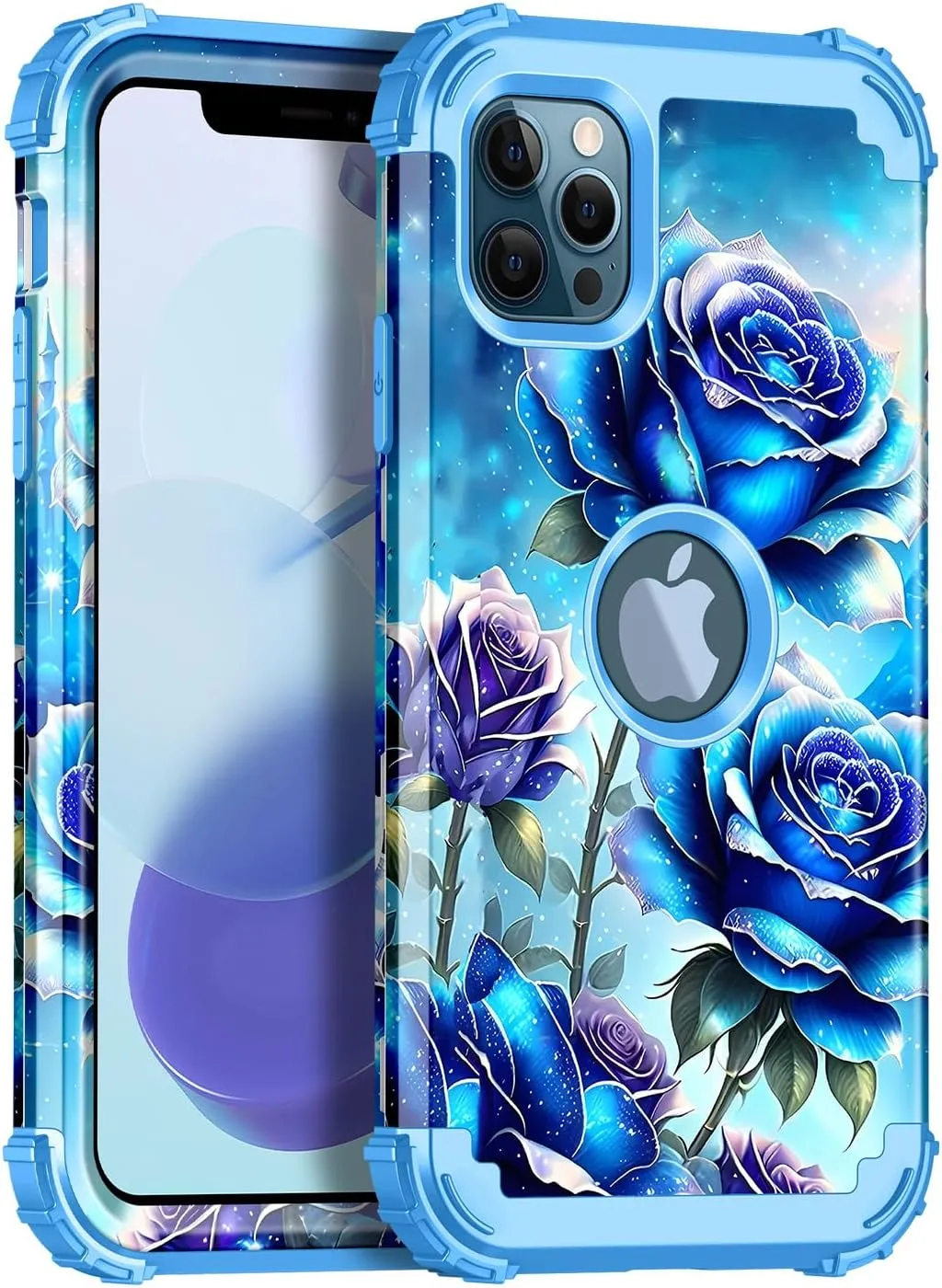 iPhone 16 Pro Case Glow Dark Three Layer Heavy Duty Shockproof Protection Hard Plastic Bumper Soft Silicone Case