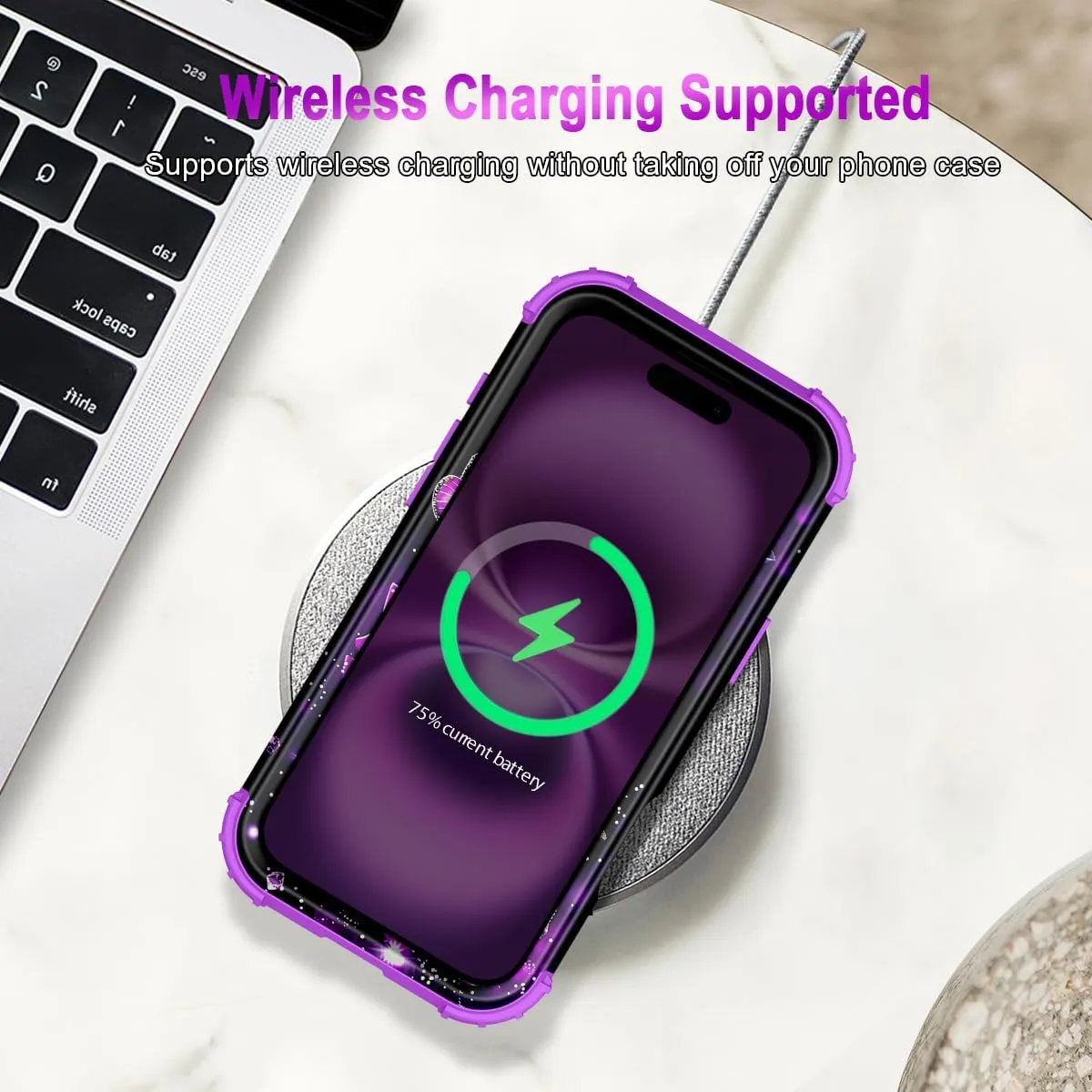 iPhone 16 Pro Case Glow Dark Three Layer Heavy Duty Shockproof Protection Hard Plastic Bumper Soft Silicone Case