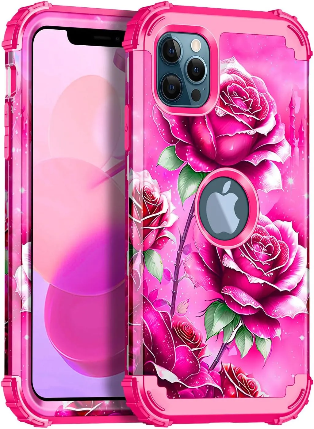 iPhone 16 Pro Case Glow Dark Three Layer Heavy Duty Shockproof Protection Hard Plastic Bumper Soft Silicone Case