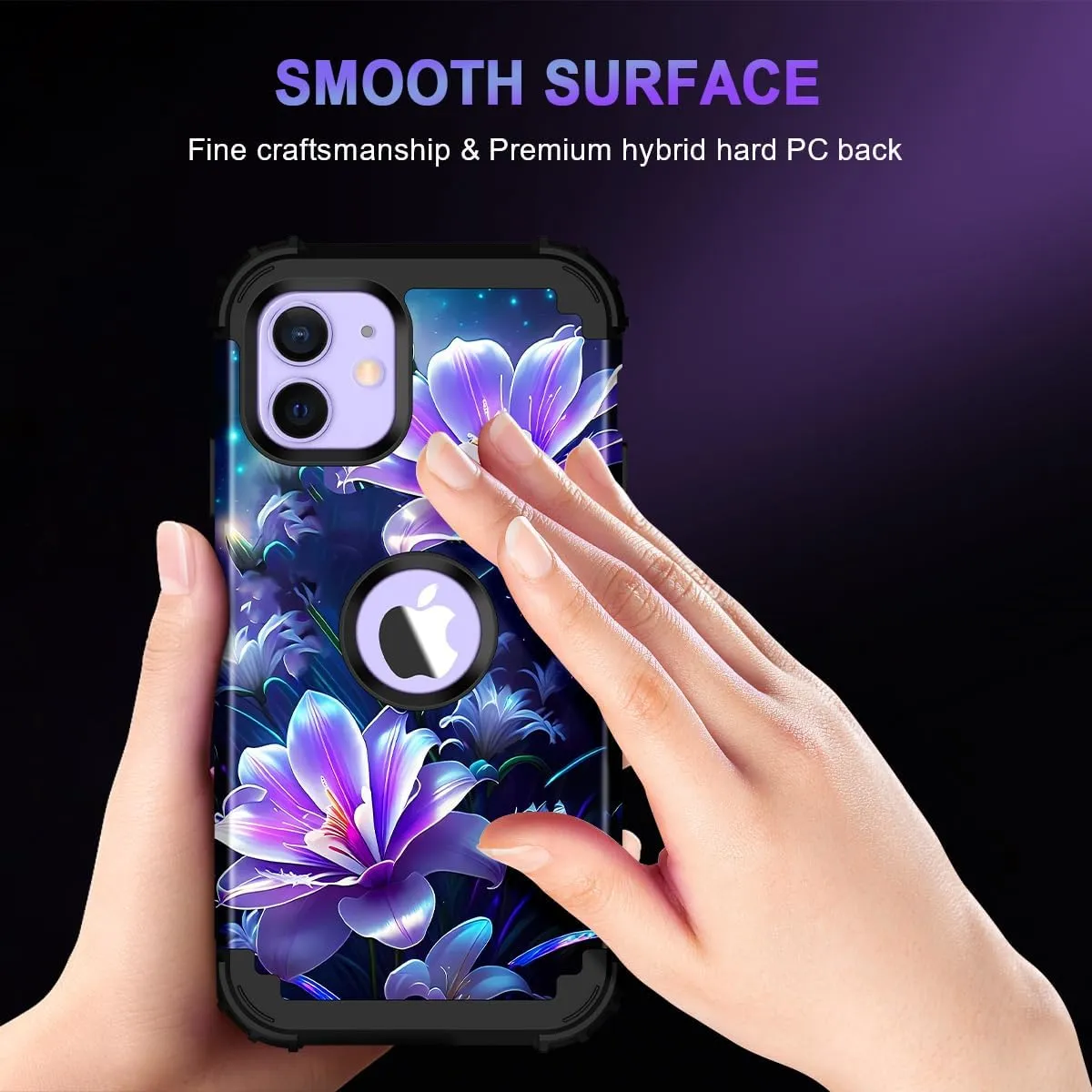 iPhone 16 Pro Case Glow Dark Three Layer Heavy Duty Shockproof Protection Hard Plastic Bumper Soft Silicone Case