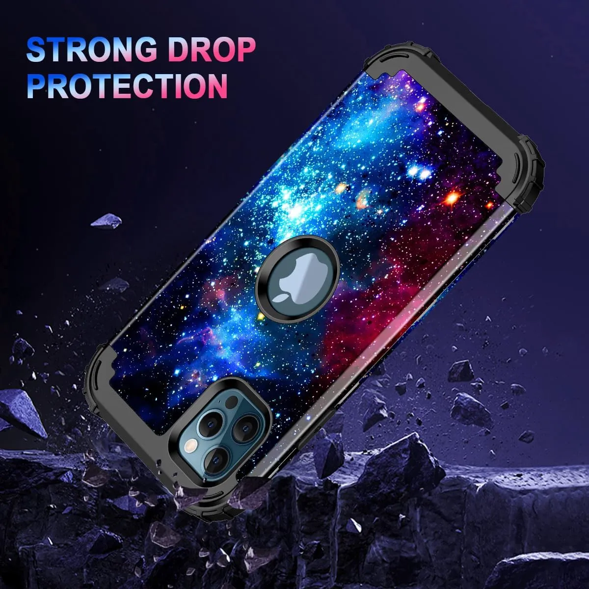 iPhone 16 Pro Case Glow Dark Three Layer Heavy Duty Shockproof Protection Hard Plastic Bumper Soft Silicone Case