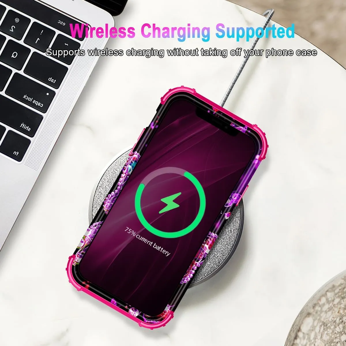 iPhone 16 Pro Case Glow Dark Three Layer Heavy Duty Shockproof Protection Hard Plastic Bumper Soft Silicone Case