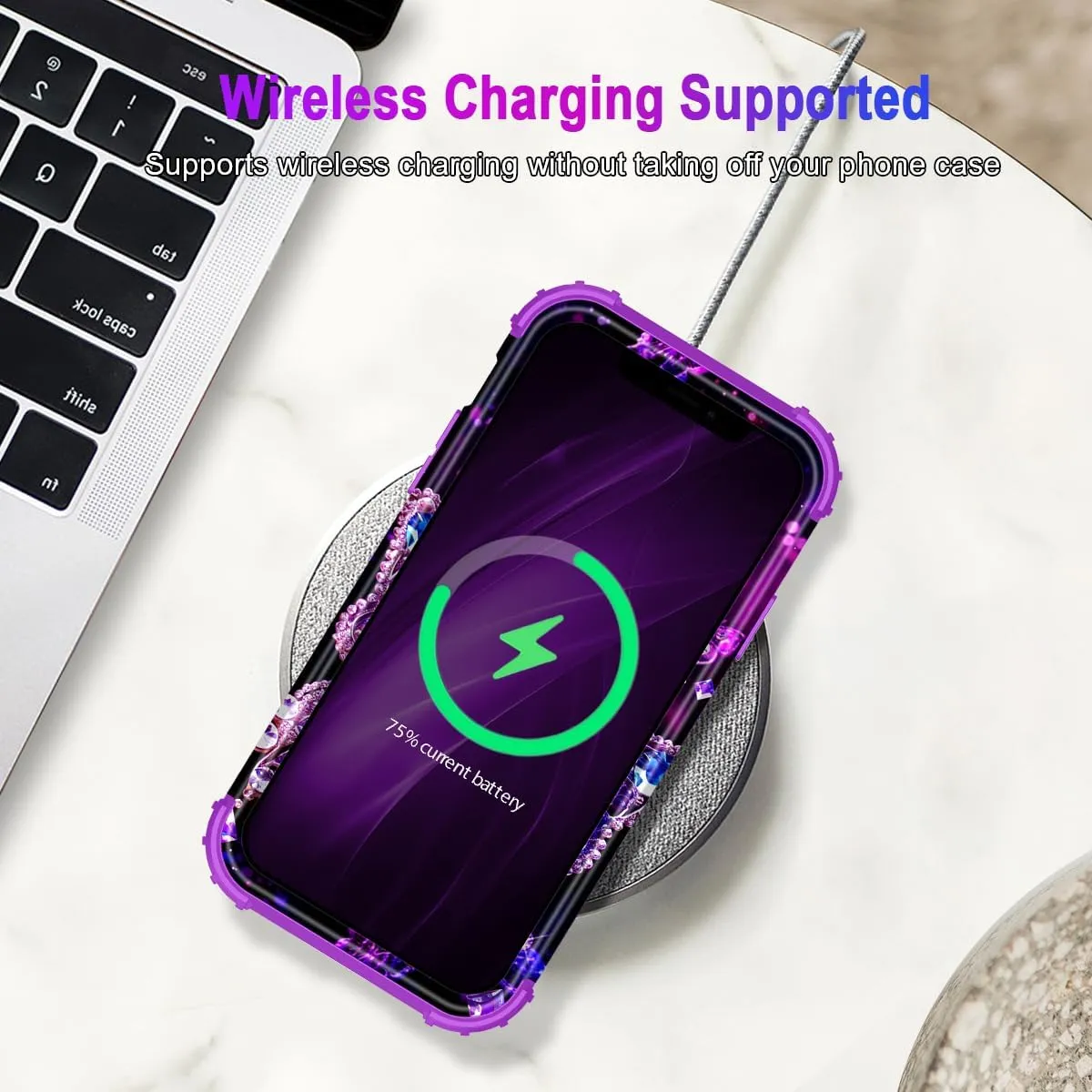 iPhone 16 Pro Case Glow Dark Three Layer Heavy Duty Shockproof Protection Hard Plastic Bumper Soft Silicone Case