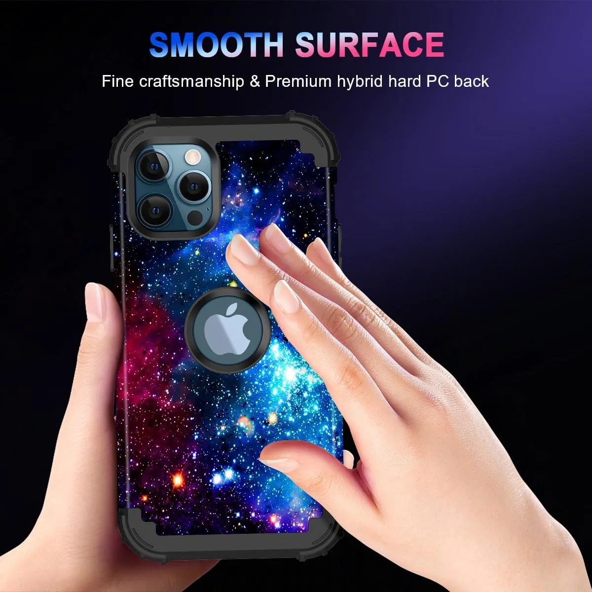 iPhone 16 Pro Case Glow Dark Three Layer Heavy Duty Shockproof Protection Hard Plastic Bumper Soft Silicone Case