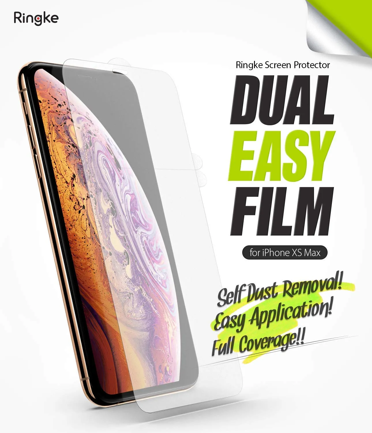 iPhone XS Max Screen Protector Guard | Dual Easy Full 2 Pack