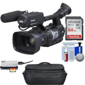 JVC GY-HM620U ProHD Professional Mobile News Camcorder with Microphone   64GB Card   Case   Reader   Kit