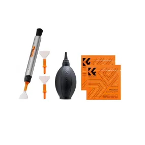 K&F Concept 6-in-1 Camera Cleaning Kit for Canon Nikon with 2pcs Full Frame Cleaning Wand, 2pcs Microfiber Cleaning Cloth, 2pcs Vacuum Cleaning Cloth, Replaceable Lens Pen, and Air Blower Blaster | SKU-2011