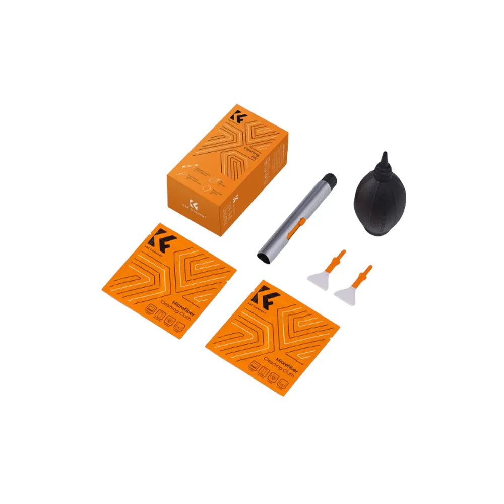 K&F Concept 6-in-1 Camera Cleaning Kit for Canon Nikon with 2pcs Full Frame Cleaning Wand, 2pcs Microfiber Cleaning Cloth, 2pcs Vacuum Cleaning Cloth, Replaceable Lens Pen, and Air Blower Blaster | SKU-2011