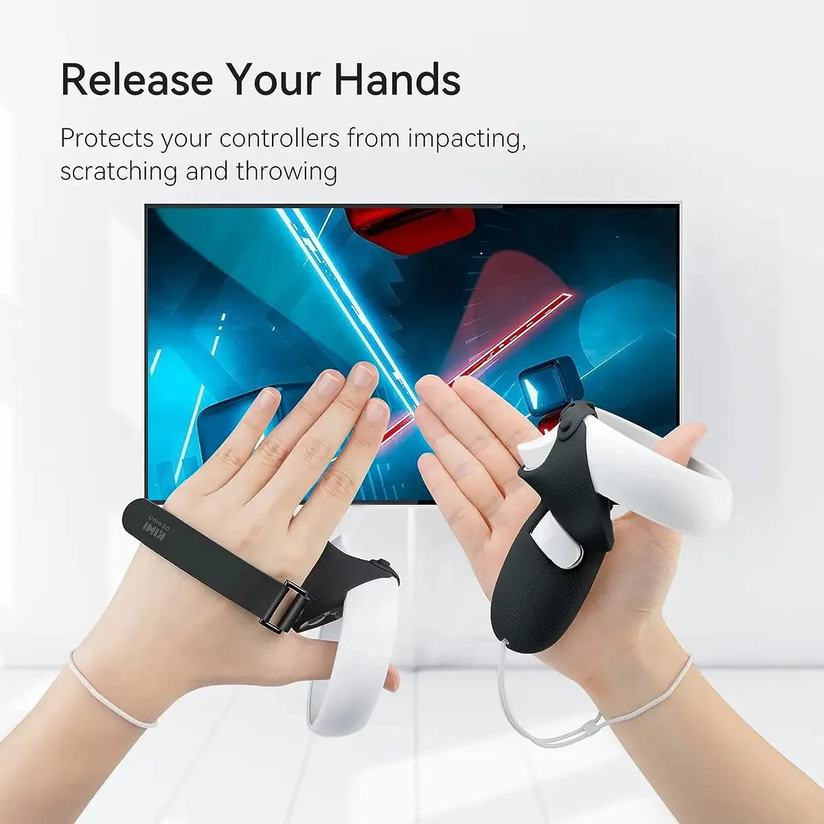 Kiwi Top Version Controller Knuckle Grips Cover - Black and White | for Quest 2