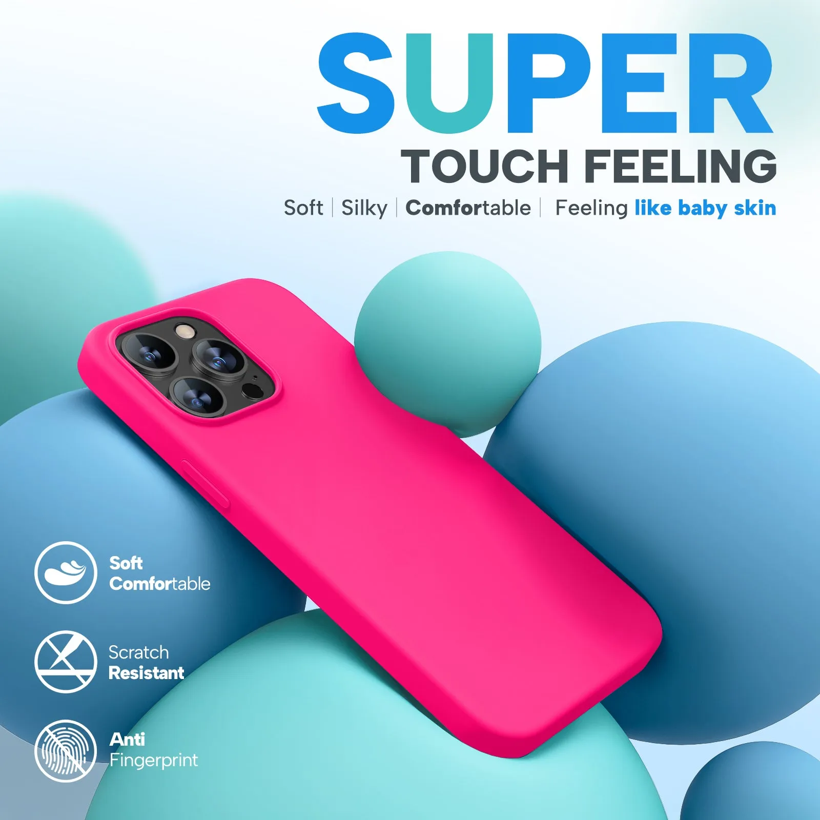 Miracase Designed for iPhone 15 Pro Max Case,[Compatible with MagSafe], [with 2 Pack Screen Protectors],Shockproof Liquid Silicone Professional Case with Microfiber Lining,6.7 inch