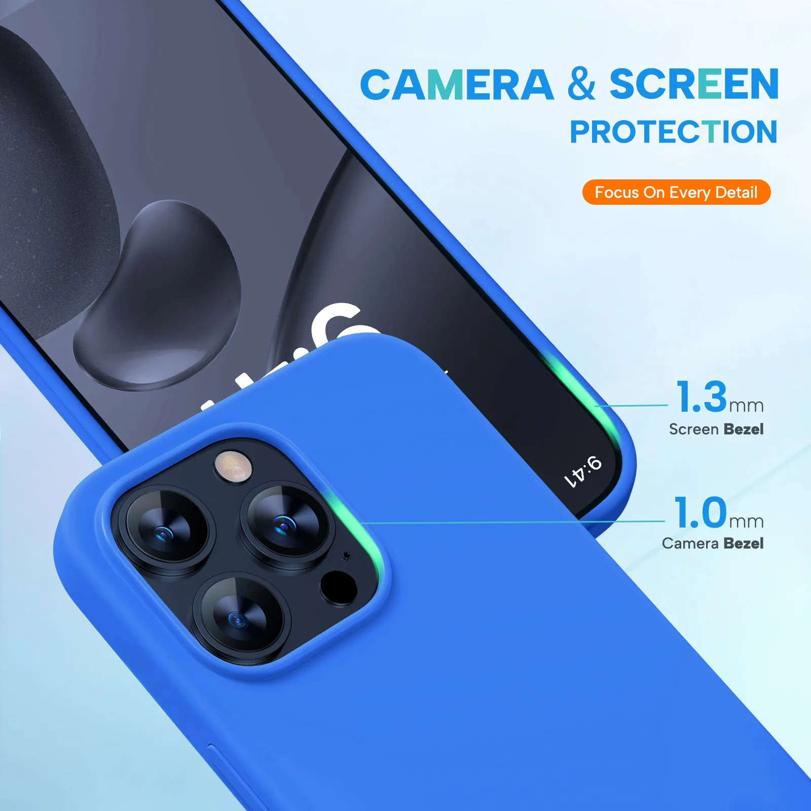 Miracase Designed for iPhone 15 Pro Max Case,[Compatible with MagSafe], [with 2 Pack Screen Protectors],Shockproof Liquid Silicone Professional Case with Microfiber Lining,6.7 inch