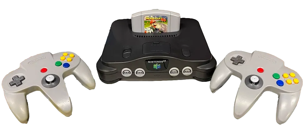 Nintendo 64 Console   2 Grey Controllers   Mario Kart N64 PAL (Preowned)
