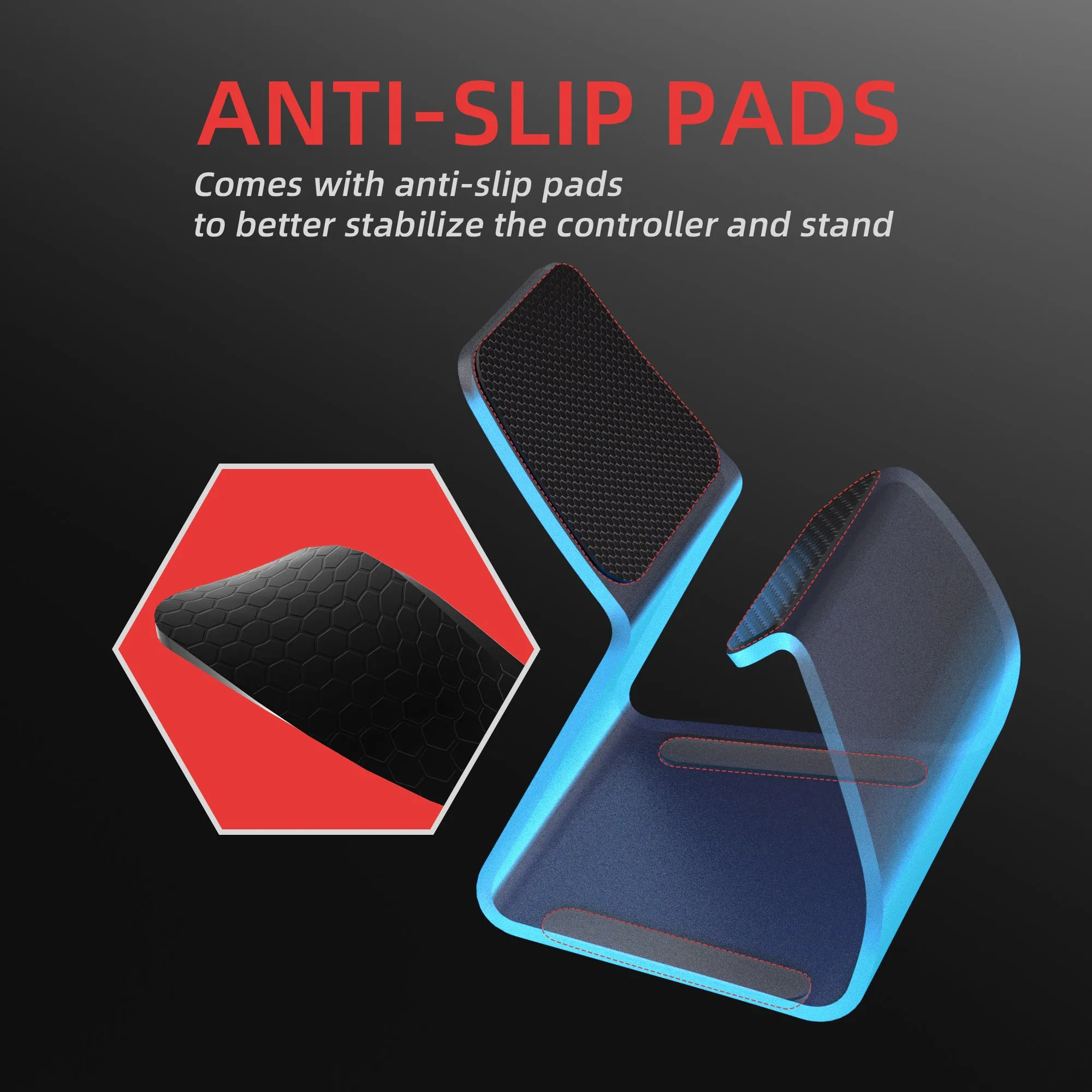 PlayVital Stand-AL Game Controller Stand for ps5, for ps4, Universal Desktop Display Gamepad Stand for Xbox Series X/S, Xbox One, Aluminium Metal Controller Stand Holder for Switch Pro - Silver - FQZPFC002