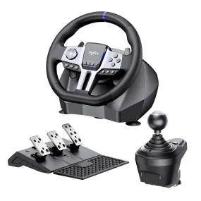 PXN V9 Gen2 PC Driving Wheel, 900 Degree Vibration Racing Steering Wheel Set with Clutch and Shifter for PC, PS3, PS4, Xbox one/Xbox Series S&X, Switch