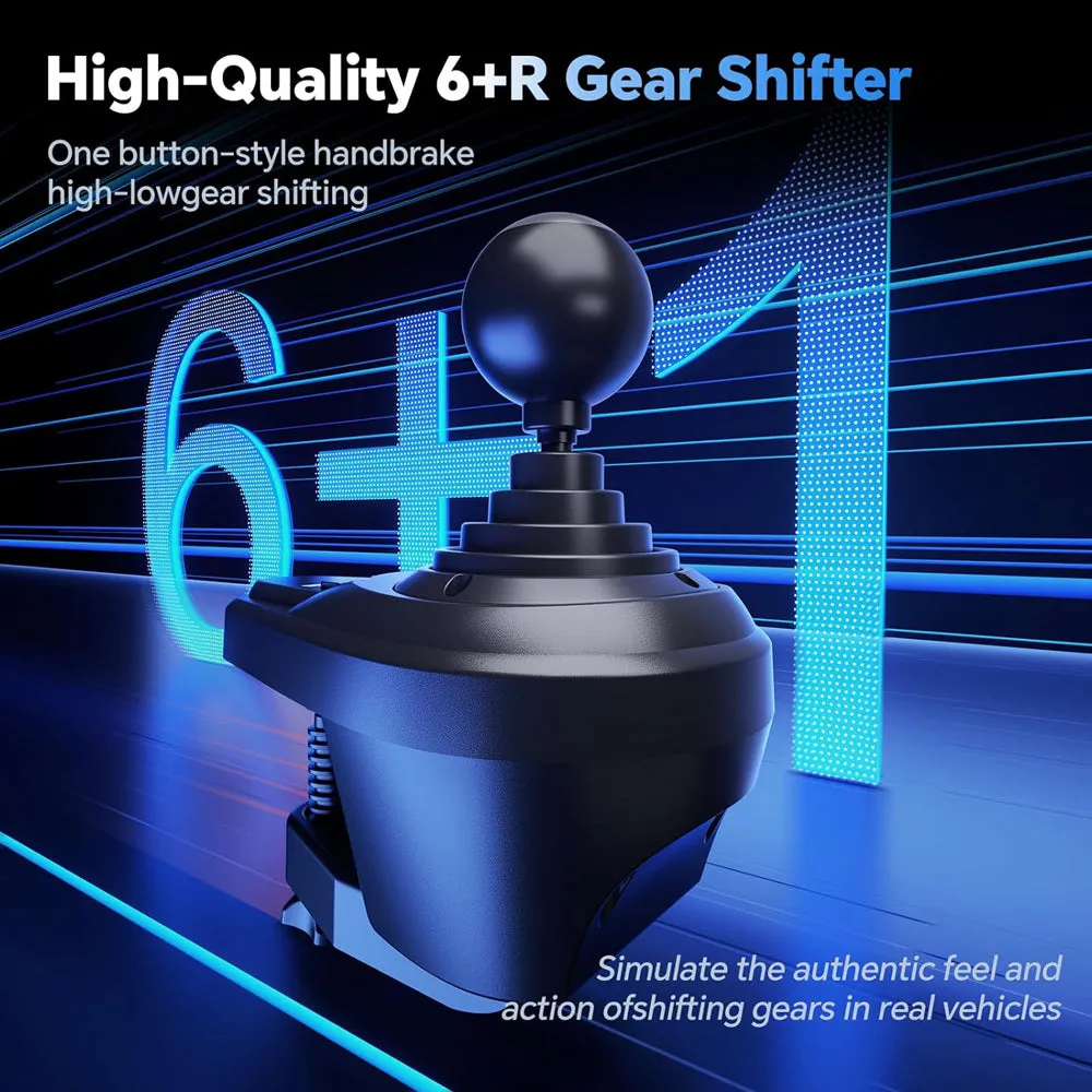PXN V9 Gen2 PC Driving Wheel, 900 Degree Vibration Racing Steering Wheel Set with Clutch and Shifter for PC, PS3, PS4, Xbox one/Xbox Series S&X, Switch