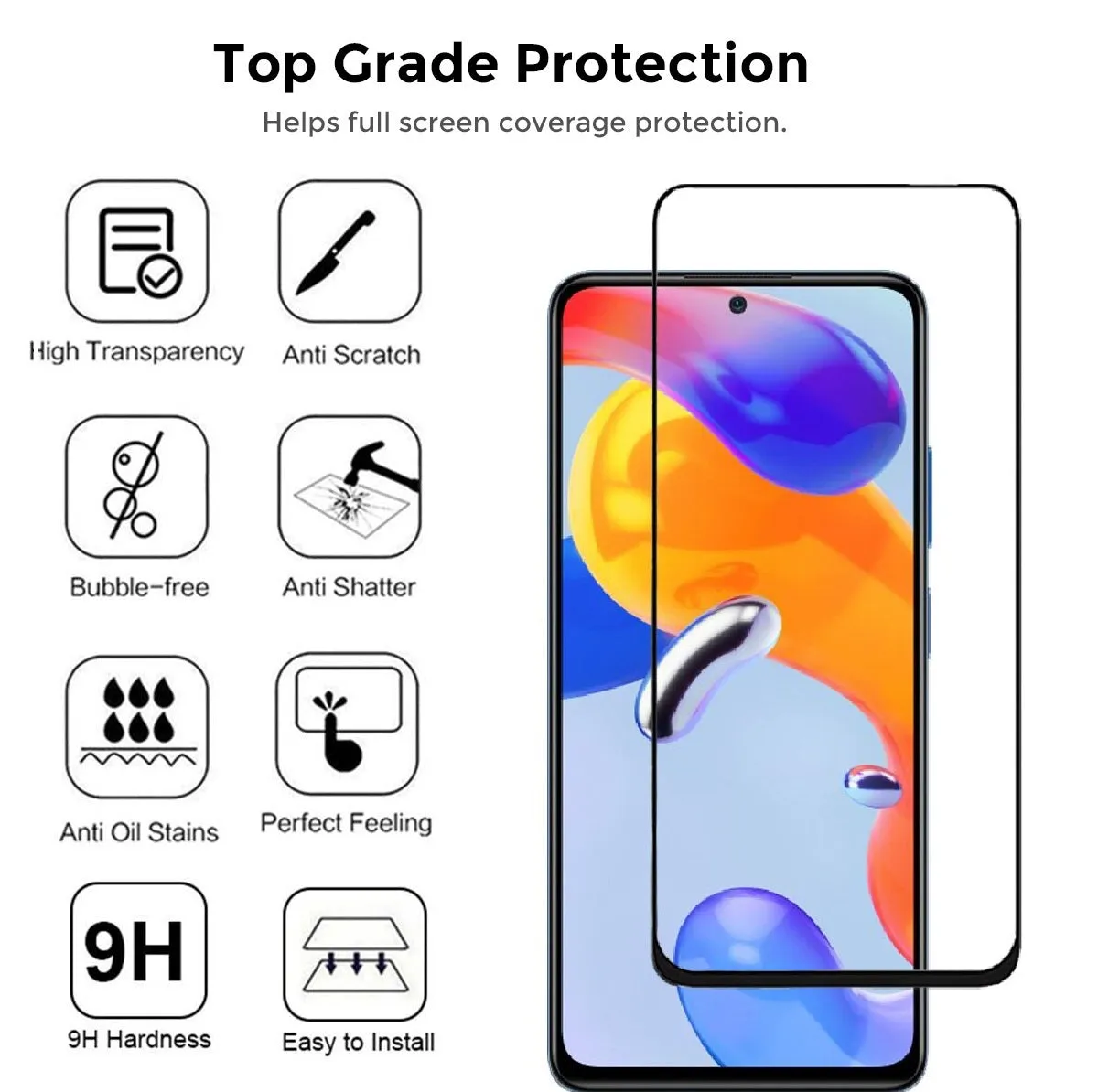 Redmi Note 11 Pro Plus 5G Screen Protector | Tempered Glass | 2 Pack - Black