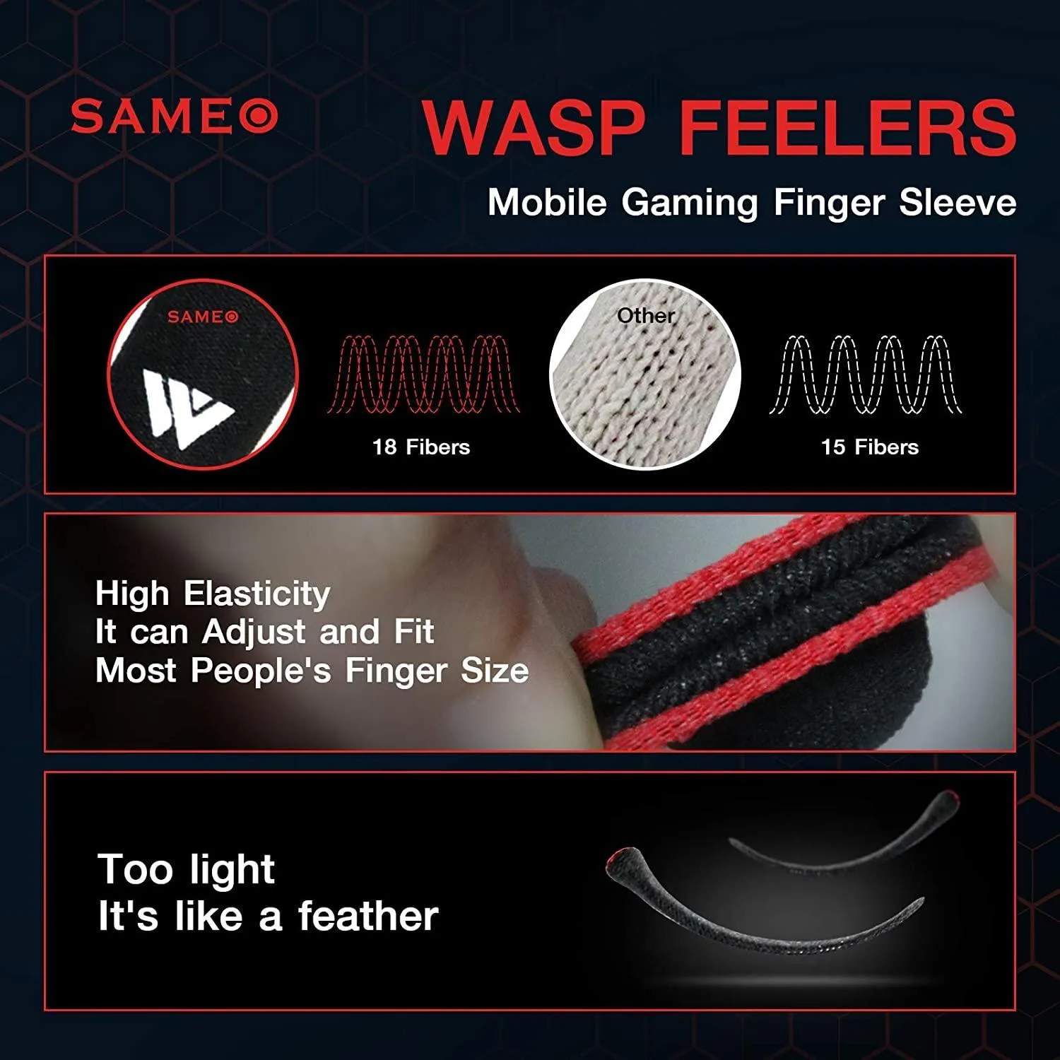 SAMEO Gaming Finger Sleeves for Mobile Game Controllers (Pack of 3 Pair) Anti-Sweat Breathable Seamless Thumb Finger Sleeve for League of Legend, PUBG, Rules of Survival, Knives Out (Gray)