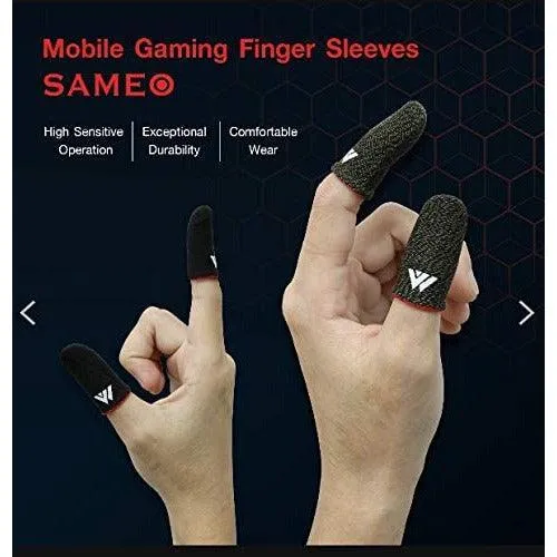 SAMEO Gaming Finger Sleeves for Mobile Game Controllers (Pack of 3 Pair) Anti-Sweat Breathable Seamless Thumb Finger Sleeve for League of Legend, PUBG, Rules of Survival, Knives Out (Gray)