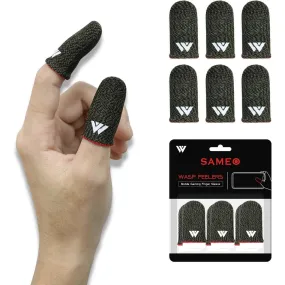 SAMEO Gaming Finger Sleeves for Mobile Game Controllers (Pack of 3 Pair) Anti-Sweat Breathable Seamless Thumb Finger Sleeve for League of Legend, PUBG, Rules of Survival, Knives Out (Gray)