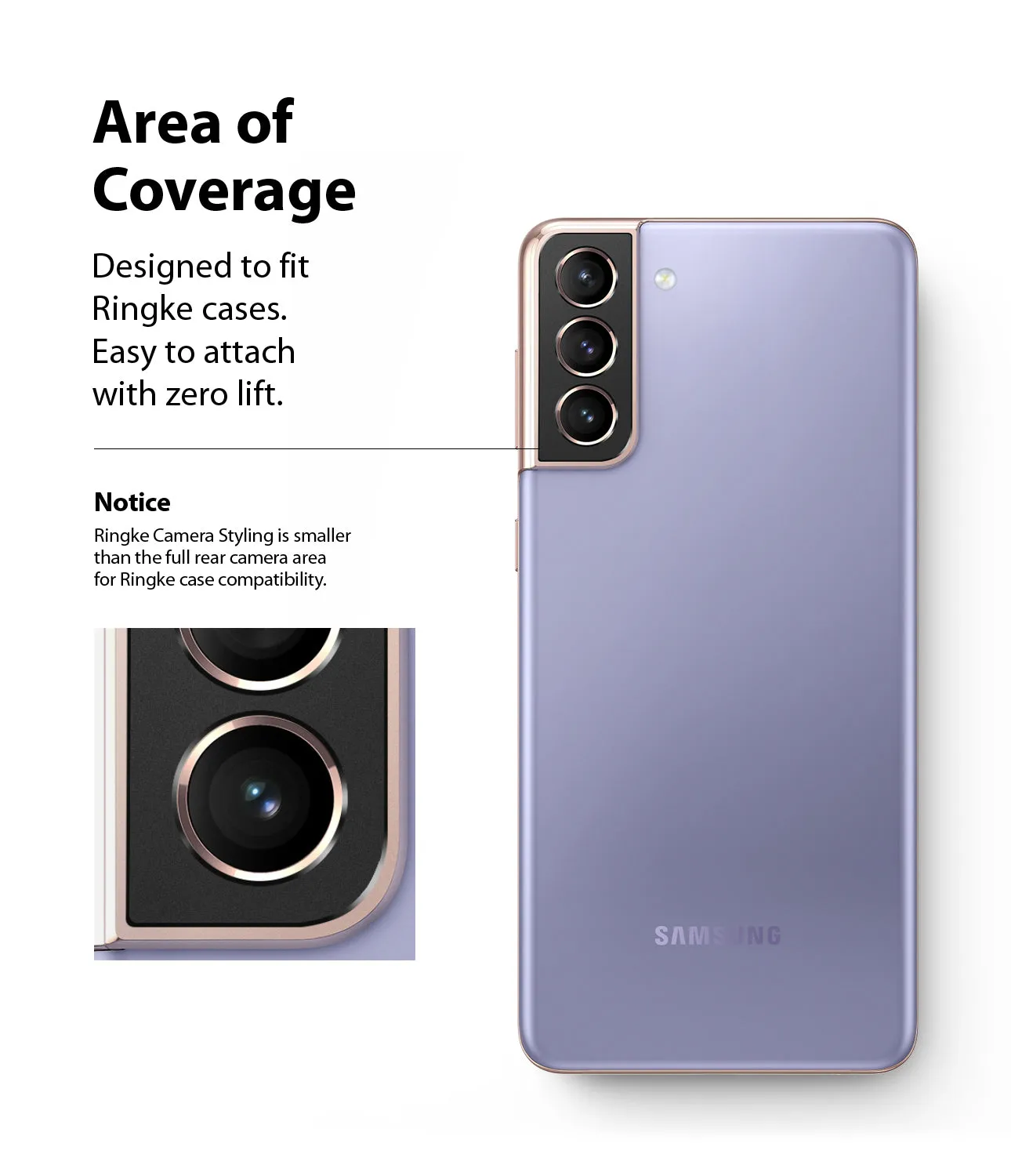 Samsung Galaxy S21 Lens Protector | Camera Styling| Black