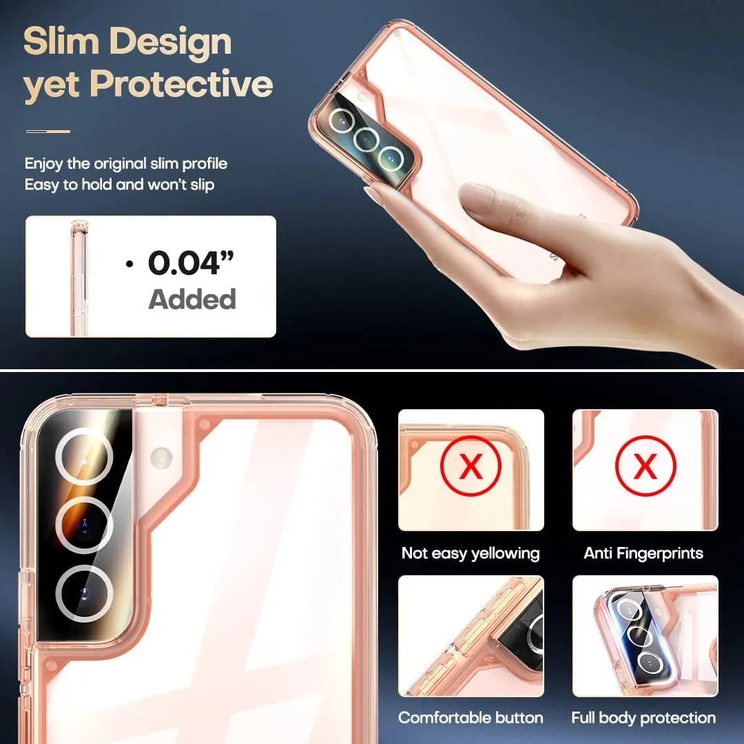 Samsung Galaxy S22 Case 5G 6.1 Inch 2 Pack Tempered Glass Cover
