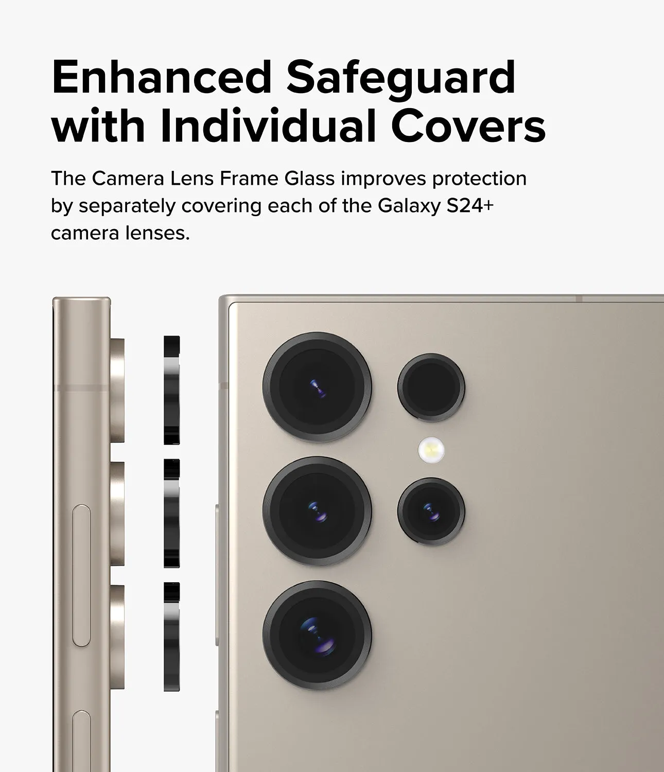Samsung Galaxy S24 Ultra Camera Lens Frame Glass | Camera Lens Frame Glass Series |Black