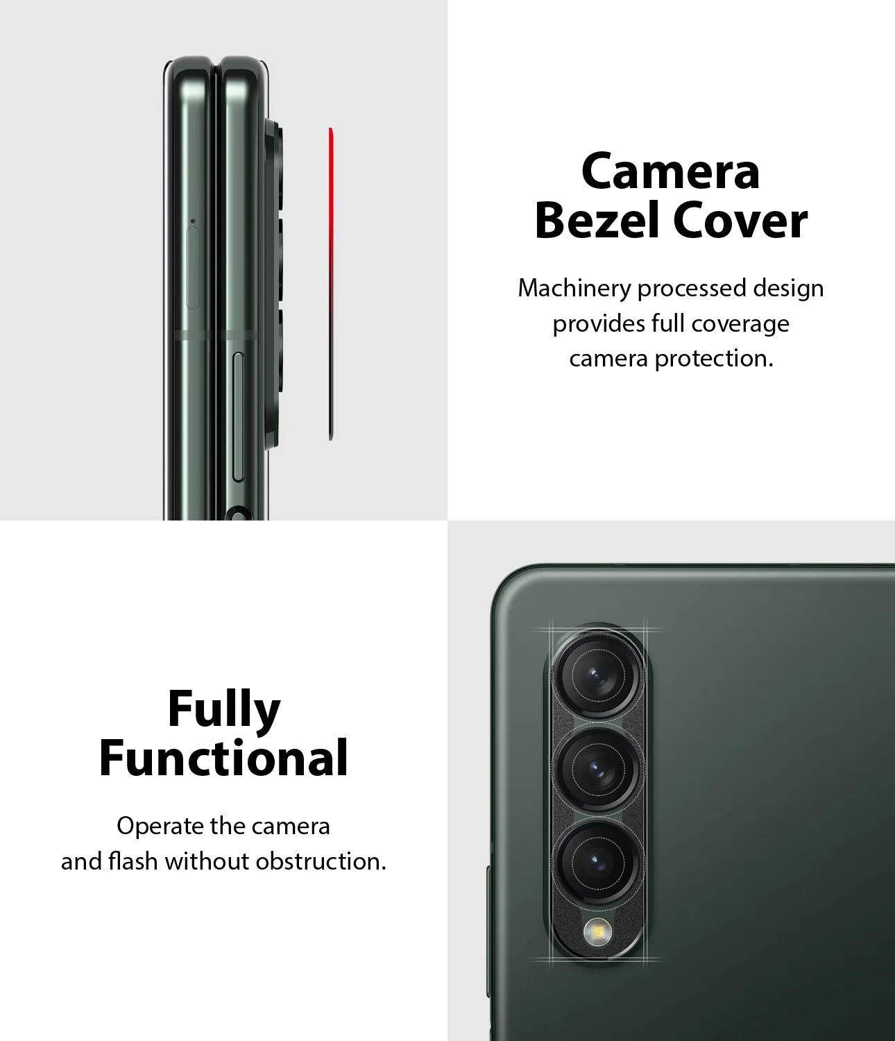 Samsung Galaxy Z Fold 3 Lens protectors| Camera Styling| Black