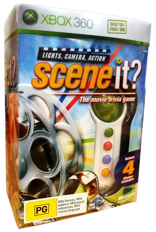 Scene It? Lights, Camera, Action Wireless Controllers   Game Boxed XBOX 360 PAL (Preowned)