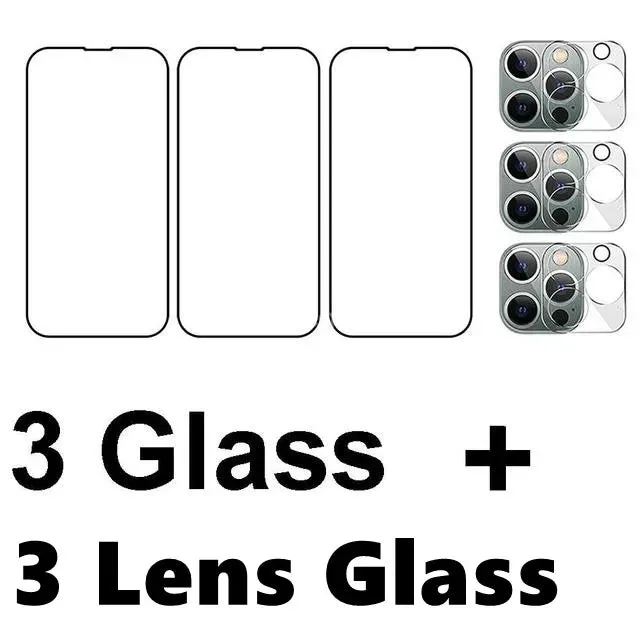 Screen Protectors for IPhone 12 13 Pro Max Mini Camera Lens Protector for IPhone 11 14 Pro MAX XS X 15 Full Cover Tempered Glass