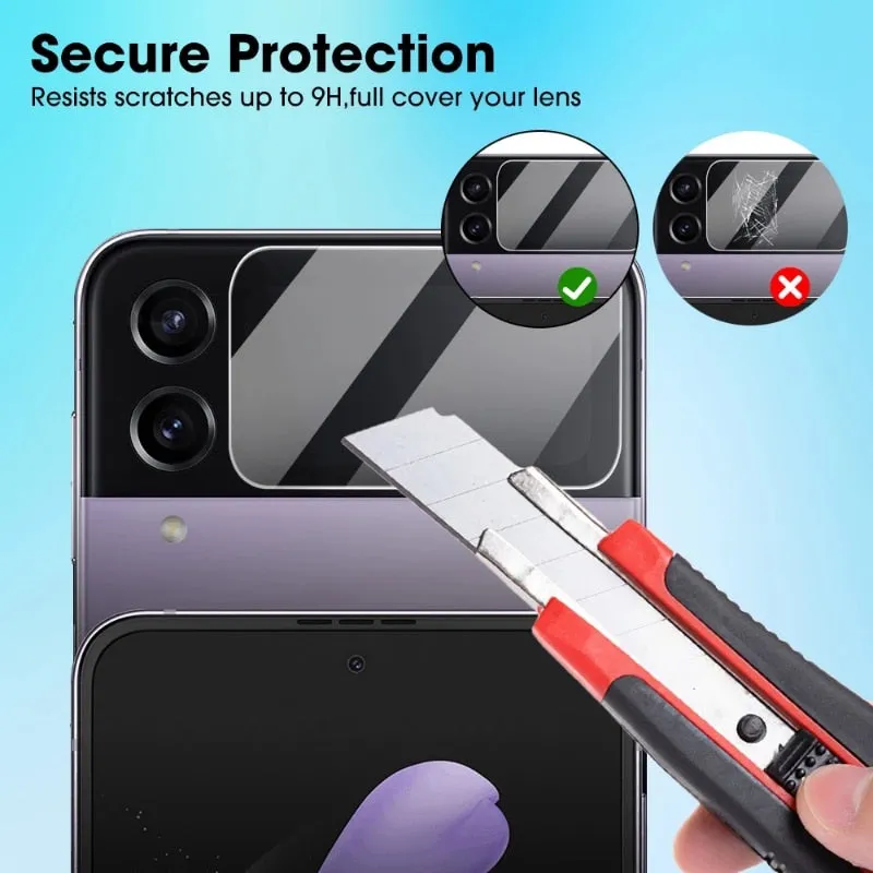 Screen Protectors Tempered Glass Lens Cover Film For Samsung Galaxy Z Flip 4 5G Full Cover