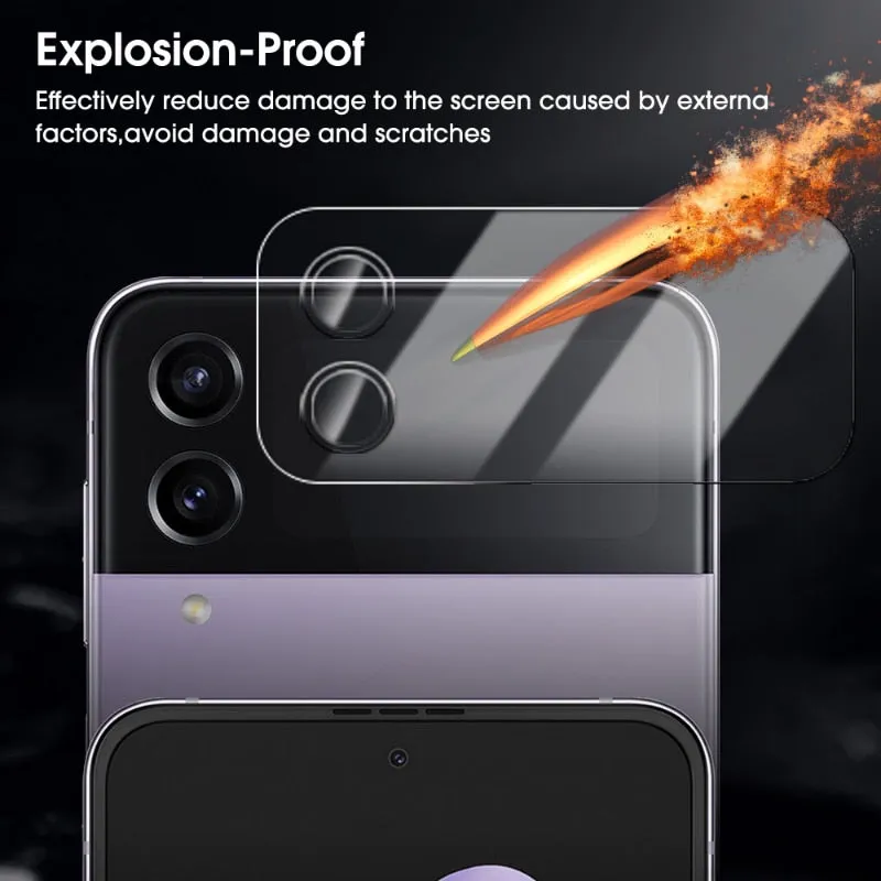 Screen Protectors Tempered Glass Lens Cover Film For Samsung Galaxy Z Flip 4 5G Full Cover